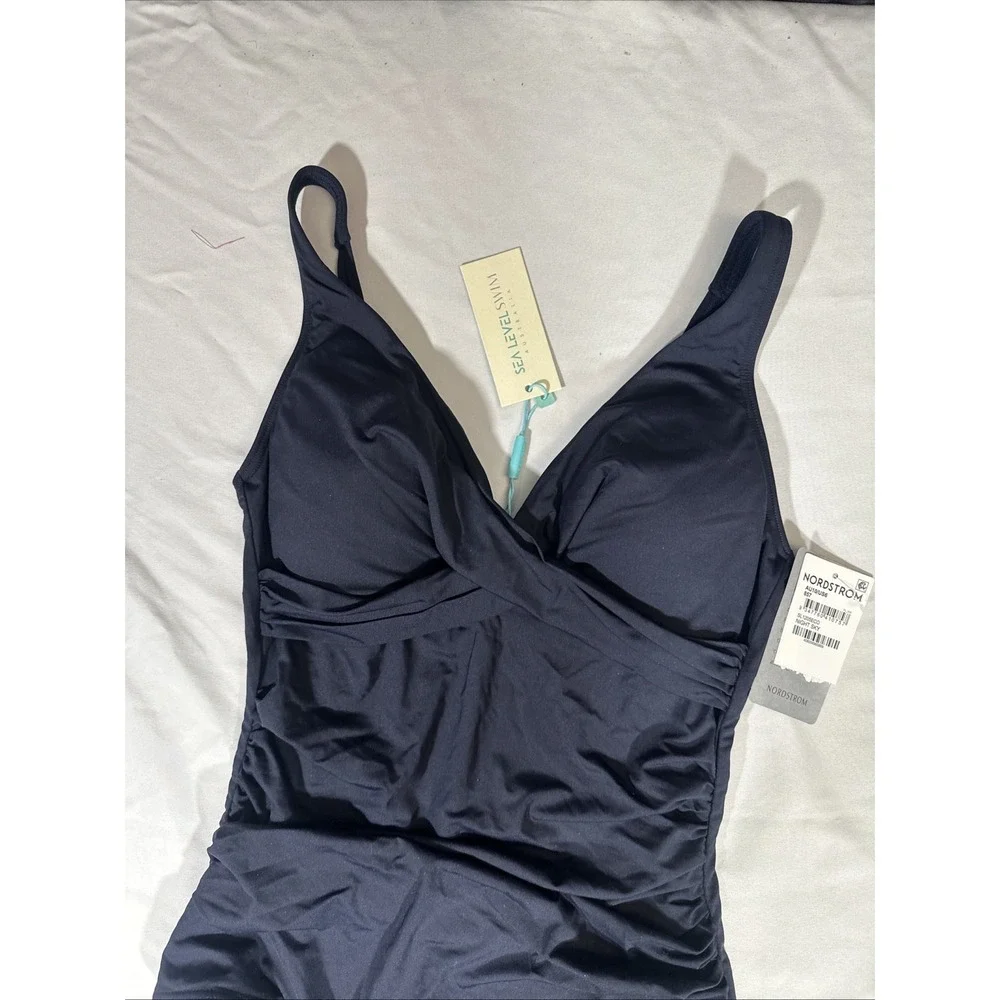 NWT $119 Sea Level [ 6 US ] Cross Front Multifit One-Piece Swimsuit‎ Blue#6926